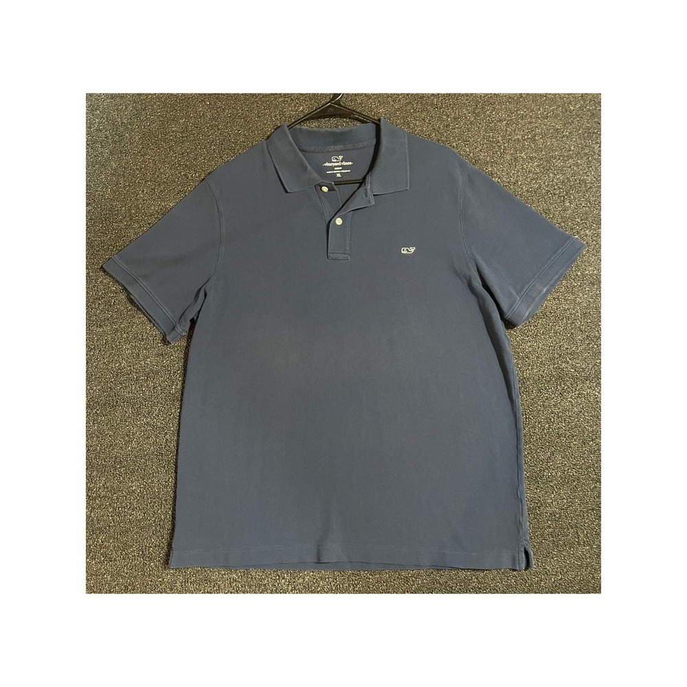 Vineyard Vines Mens Slim Fit Pique Polo‎ Shirt Navy Blue XL 1K2001 Short Sleeve